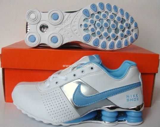 Nike Shox Nz Blanc Bleu Or